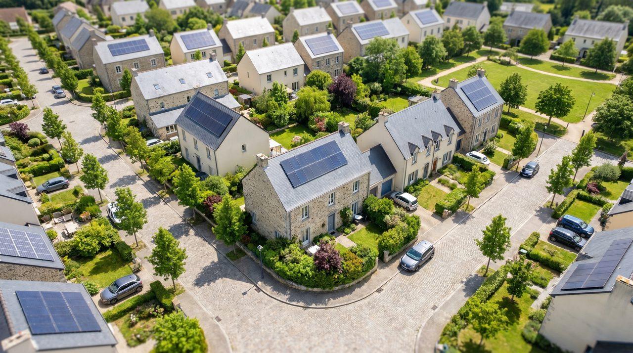 Quartier renove vu du ciel