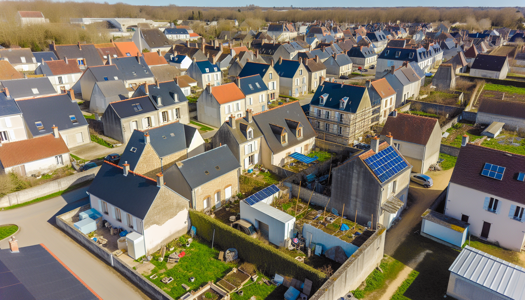 Quartier renove vu du ciel