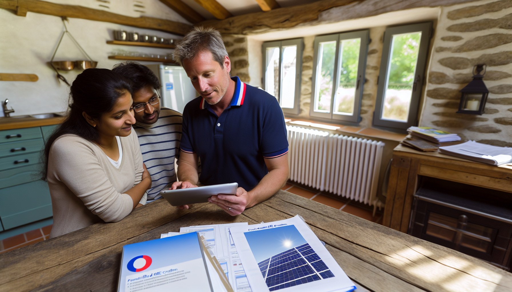 Artisan presentant un devis isolation