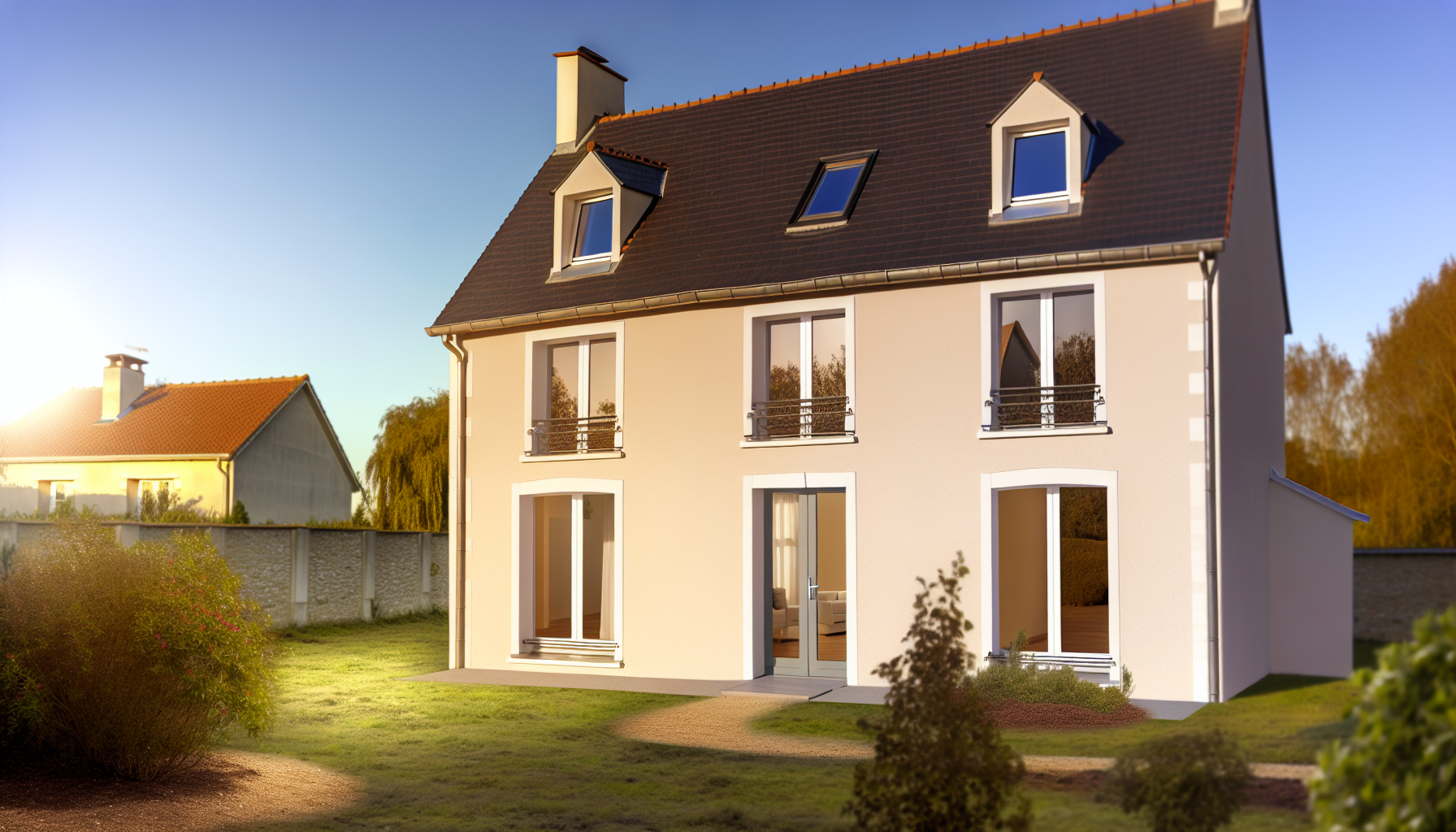 Maison avec isolation exterieure