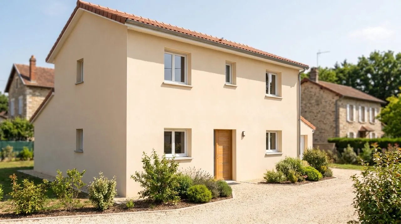 Maison avec isolation exterieure